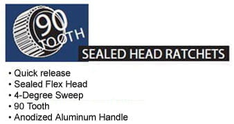 90 TOOTH Sealed Flex Head Ratchet Logo - Darpro Tools %count(varname)