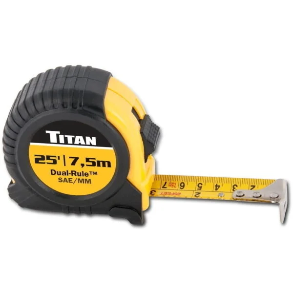 Titan 10907 25 ft. Dual-RuleTM SAE / MM Tape Measure