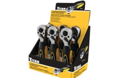 Titan 11050 1/4 in. and 3/8 in. Drive Dual Head Stubby Ratchet